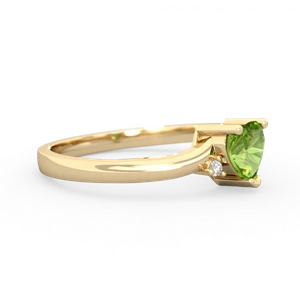 Peridot Delicate Heart 14K Yellow Gold ring R0203