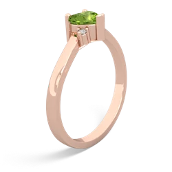 Peridot Delicate Heart 14K Rose Gold ring R0203