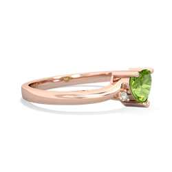 Peridot Delicate Heart 14K Rose Gold ring R0203