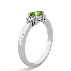 Peridot Simply Elegant East-West 14K White Gold ring R2480