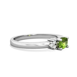 Peridot Simply Elegant East-West 14K White Gold ring R2480