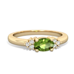 Peridot Simply Elegant East-West 14K Yellow Gold ring R2480