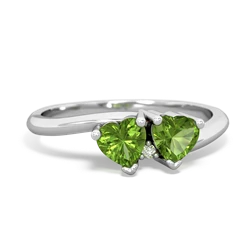 Peridot Sweethearts 14K White Gold ring R5260