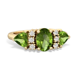 Peridot Antique Style Three Stone 14K Yellow Gold ring R2186