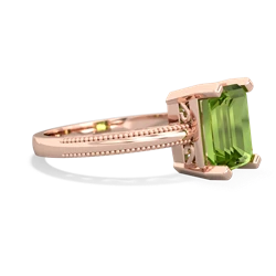 Peridot Milgrain Scroll 14K Rose Gold ring R2338