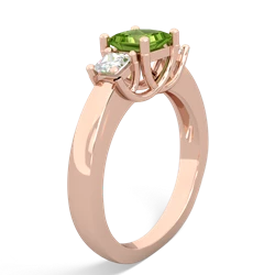 Thumbnail for Peridot Three Stone Trellis 14K Rose Gold ring R4015 - side view