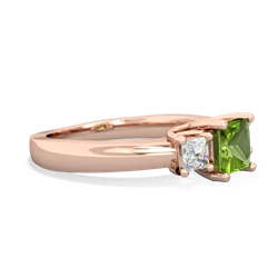 Peridot Three Stone Trellis 14K Rose Gold ring R4015