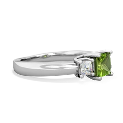 Peridot Three Stone Trellis 14K White Gold ring R4015