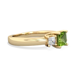 Peridot Three Stone Trellis 14K Yellow Gold ring R4015