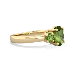 Peridot Three Stone Oval Trellis 14K Yellow Gold ring R4024