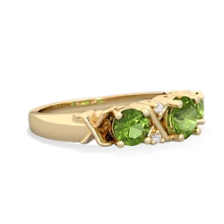 Peridot Hugs And Kisses 14K Yellow Gold ring R5016