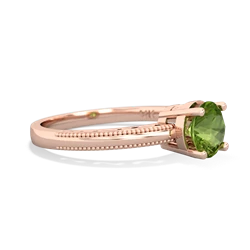 Peridot Milgrain Filigree 14K Rose Gold ring R5090