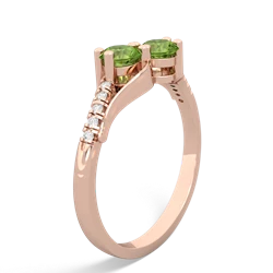 Peridot Infinity Pave Two Stone 14K Rose Gold ring R5285