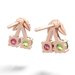 Peridot Sweet Cherries 14K Rose Gold earrings E7001