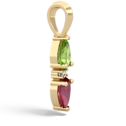 Peridot Bowtie Drop 14K Yellow Gold pendant P0865