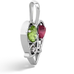 Peridot Celtic Trinity Heart 14K White Gold pendant P5331