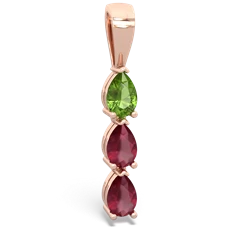 Peridot Dew Drops 14K Rose Gold pendant P2251