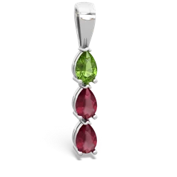 Peridot Dew Drops 14K White Gold pendant P2251