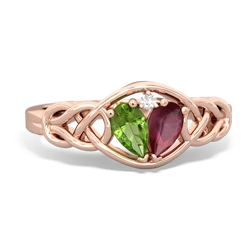 Peridot Celtic Love Knot 14K Rose Gold ring R5420