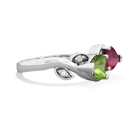 Peridot Floral Elegance 14K White Gold ring R5790