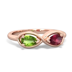 Peridot Infinity 14K Rose Gold ring R5050