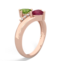 Peridot Heart To Heart 14K Rose Gold ring R2064