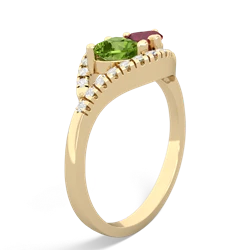 Peridot Mother And Child 14K Yellow Gold ring R3010