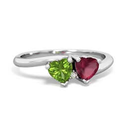 Peridot Sweethearts 14K White Gold ring R5260