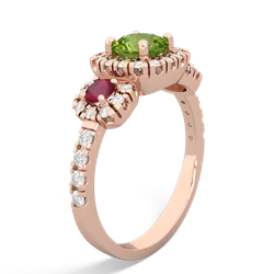 Peridot Regal Halo 14K Rose Gold ring R5350