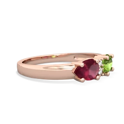 Peridot Pear Bowtie 14K Rose Gold ring R0865