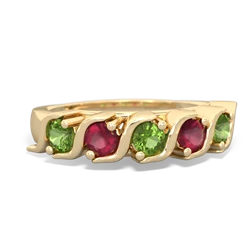 Peridot Anniversary Band 14K Yellow Gold ring R2089