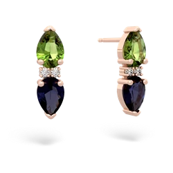 Peridot Bowtie Drop 14K Rose Gold earrings E0865