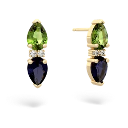 Peridot Bowtie Drop 14K Yellow Gold earrings E0865