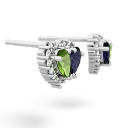 Peridot Halo 14K White Gold earrings E7008