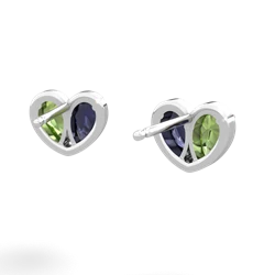 Peridot 'Our Heart' 14K White Gold earrings E5072