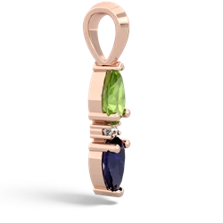 Peridot Bowtie Drop 14K Rose Gold pendant P0865