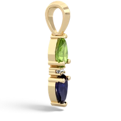 Peridot Bowtie Drop 14K Yellow Gold pendant P0865