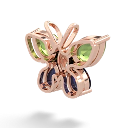 Peridot Butterfly 14K Rose Gold pendant P2215