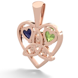 Peridot Celtic Trinity Heart 14K Rose Gold pendant P5331