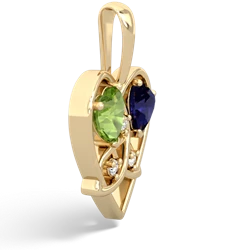 Peridot Celtic Trinity Heart 14K Yellow Gold pendant P5331