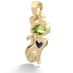 Peridot Kitten 14K Yellow Gold pendant P5780