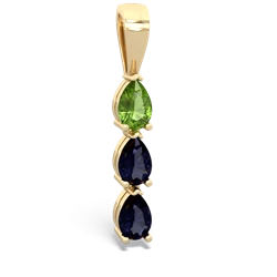 Peridot Dew Drops 14K Yellow Gold pendant P2251