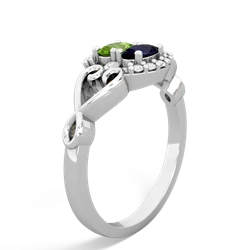 Peridot Love Nest 14K White Gold ring R5860