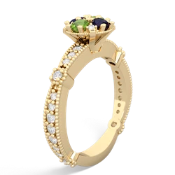 Peridot Sparkling Tiara Cluster 14K Yellow Gold ring R26293RD