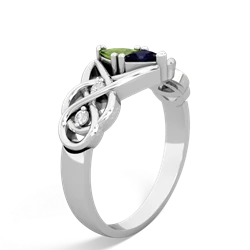 Peridot Keepsake Celtic Knot 14K White Gold ring R5300