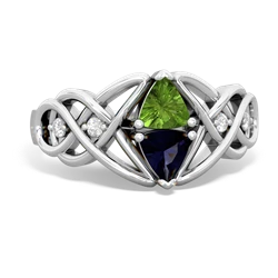 Peridot Keepsake Celtic Knot 14K White Gold ring R5300