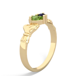 Peridot 'Our Heart' Claddagh 14K Yellow Gold ring R2388