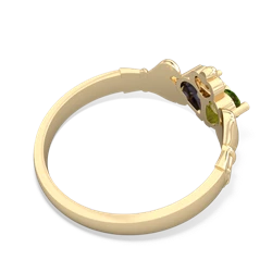 Peridot 'Our Heart' Claddagh 14K Yellow Gold ring R2388