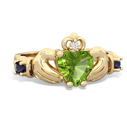 Peridot Claddagh Keepsake 14K Yellow Gold ring R5245