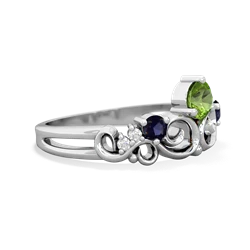 Peridot Crown Keepsake 14K White Gold ring R5740